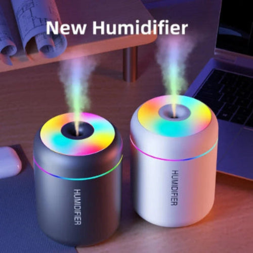 Aurel Shop mini air humidifier for bedroom in black and white with colorful LED light effects
