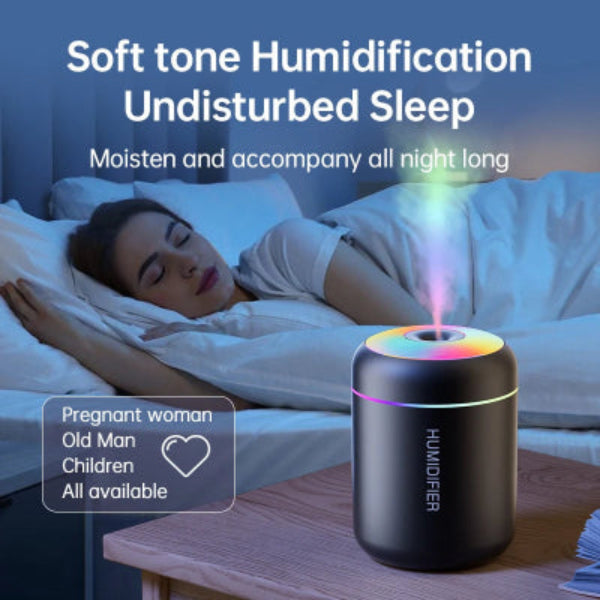 Aurel Shop mini air humidifier for bedroom with soft tone for undisturbed sleep and colorful LED light